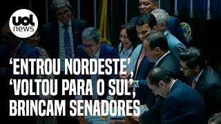 Eleição no Senado ‘Entrou Nordeste’ ‘voltou para o Sul’ brincam senadores em contagem [upl. by Maltzman673]