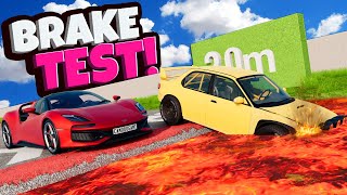 Testing Brakes on Cars VS Dangerous Roads in BeamNG Drive Mods [upl. by Shurlocke859]