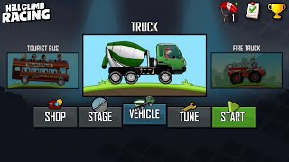 Hill Climb Racing  TRUCK vs FIRE TRUCK vs TOURIST BUS vs HIPPIE VAN  HEAVY VEHICLES COMPARISON [upl. by Stonwin560]