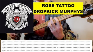 🎸 ROSE TATTOO  DROPKICK MURPHYS BASS COVER w TABS [upl. by Dnomar840]