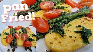 HOW TO MAKE PAN FRIED POLENTA AND ASPARAGUS [upl. by Levina624]