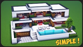 Cara Membuat Rumah Modern Sultan Simple Full Interior   Minecraft Modern Pt92 [upl. by Barr]