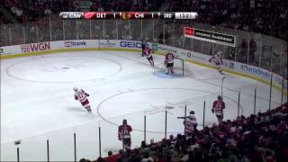 Johan Franzen goal 27 Jan 2013 Detroit Red Wings vs Chicago Blackhawks NHL Hockey [upl. by Sileray]