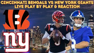 LIVE  NFL  Cincinnati Bengals vs New York Giants Play By Play amp Reaction nfl [upl. by Vieva]