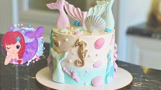 Under the Sea Cake Tutorial  StepbyStep Guide for Mermaid Tail and Seashell Decorations [upl. by Mingche]