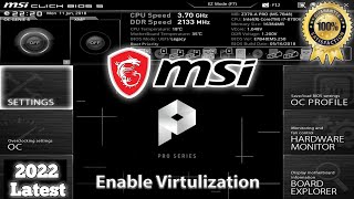 How to Enable Virtualization on msi motherboard  Enable virtualization in MSI in msi bios 2022 [upl. by Aztin]