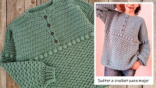 SuéterJersey a crochet para mujer ¡Paso a paso [upl. by Yvette19]