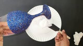 DIY HOW TO MAKE GLITTER WINE GLASS  Birthday Gift Idea with Rhinestones [upl. by Cleary]