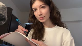 ASMR interview  asking you random questions lots of writing [upl. by Ahsiener]