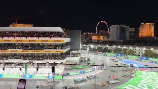 Race start at F1 Las Vegas GP 2023 from PG1 Grandstand [upl. by Devad597]