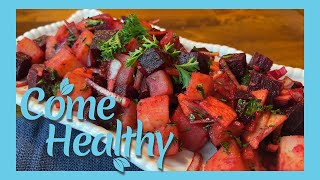 Beet amp Potato Salad  Easy Vegan Recipe  Come Healthy [upl. by Cristian]