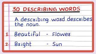 DESCRIBING WORDS  5  10  20  30 DESCRIBING WORDS  DESCRIBING WORDS WITH NOUN [upl. by Balch]