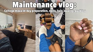 BACK TO COLLEGE PREPARE WITH ME 2024 Nails Waxing Amazon unboxing hair packing 🤍✨ [upl. by Einberger]