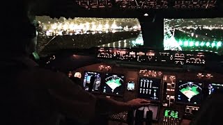 Boeing 747400 Miami Takeoff in Heavy Rain  Cockpit View [upl. by Rosenbaum]