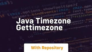 java timezone gettimezone [upl. by Robyn978]