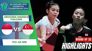 Gregoria Mariska Tunjung INA vs Yeo Jia Min SGP  R32  All England Open 2024 [upl. by Okime]