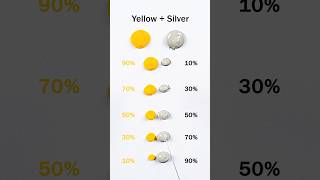 Yellow VS Silver Color Test in Different Amounts colormixing paintmixing satisfying art [upl. by Soma]