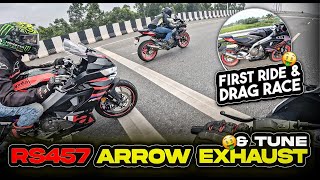 Aprilia RS457 drag race with arrow exhaust Gabro racing tune [upl. by Enyrhtac]