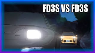 INITIAL D  FD3S VS FD3S Kyoko Iwase HIGH QUALITY [upl. by Nairam]