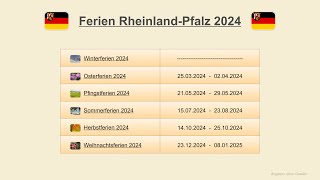 Ferien Rheinland Pfalz 2024 [upl. by Samuel439]