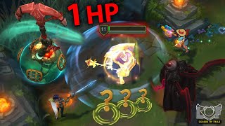 1 HP Outplay Penta or Luck and LoL Moments 2020  League of Legends [upl. by Eerolam]