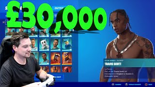 TRUMAnn  My £30000 Fortnite Locker OG Skins Including RARE Travis Scott Skin VERY RICH LOCKER [upl. by Kevan]