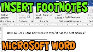 HOW TO ADDINSERT FOOTNOTES IN MICROSOFT WORD 2016  OFFICE 365 TUTORIAL [upl. by Finstad]