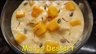 Mango Cream Recipe  Mango dessert  Mango Pudding  Sirf 2 ingredients se banaye Mango dessert [upl. by Nasaj]