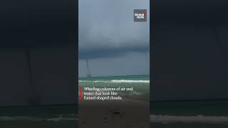 Tornado waterspouts spotted across US beaches lake over weekend Florida Ohio [upl. by Liana32]