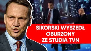 Nerwowo w studio TVN Sikorski nagle wyszedł oburzony z programu Olejnik [upl. by Anatnas]