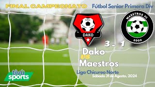 Partido Completo Final Senior Primera División Dako v Maestros 31 [upl. by Armando257]