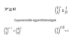 Exponenciális egyenlőtlenségek [upl. by Kirwin501]