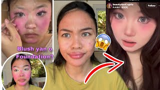 TRYING THE VIRAL ASIAN BLUSH HACK LAPTRIP😅 [upl. by Andrew]