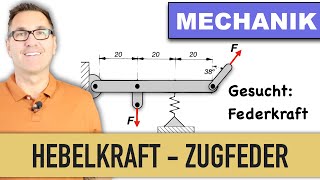 Allgemeines Kraftsystem  Federkraft  Hebelkraft  Zugfeder  Gleichgewichtsbedingungen  Lager [upl. by Anisirhc]