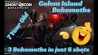 Ghost Recon Breakpoint 7 Year Old 3 Behemoths in 6 Shots [upl. by Drwde]