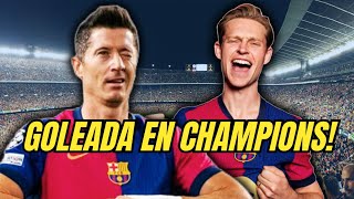 GOLEADA DEL BARCELONA EN CHAMPIONS🔴🔵 fcbarcelonalewandowskichampionsleague [upl. by Obrien]