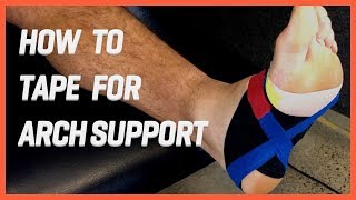 The Best Foot Arch Support Taping How to low dye tape for plantar fascia or arch support easy [upl. by Aneeg]