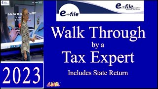 efile 2023 How to file your taxes online for beginners with efile Tutorial walkthrough step by [upl. by Arodasi]