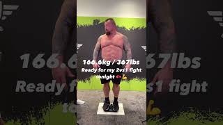 Eddie Hall MMA debut weigh in [upl. by Naujit]