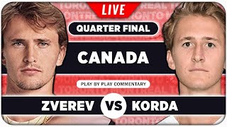 ZVEREV vs KORDA • ATP Montreal 2024 QF • LIVE Tennis Play by Play Stream [upl. by Barbette]