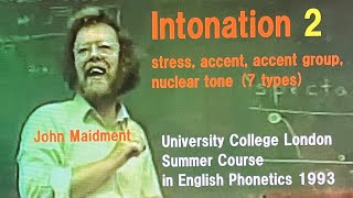 John MaidmentIntonation 2stress accent nuclear tone 7 typesUniversity College London 1993 [upl. by Annahoj990]