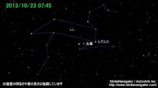 アイソン彗星（C2012 S1） 地球から見た天体との接近 [upl. by Eahsel222]