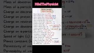 Physical Constants  Class 12th Physics youtubeshorts mdcatsyllabus physics highlights exam [upl. by Rawley]