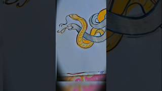 Snake 🐍 Drawing using pencil ✏ colors 🖌snake drawing [upl. by Nellek]