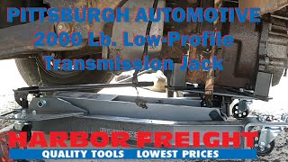 PITTSBURGH AUTOMOTIVE 2000 Lb LowProfile Transmission Jack Harbor Freight [upl. by Drucy778]