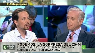 laSexta Noche  Inda quotRespeto a la gente que votó a Podemos es gente desesperadaquot [upl. by Acnaiv610]