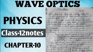 Interference of Light 📚 Class12notes 🔥 Physics 💯 CHAPTER10 🙂 [upl. by Vola]