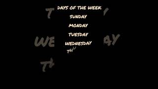 Weekdays song in english  Sunday Monday Tuesday song English  days of the week in English [upl. by Burr]