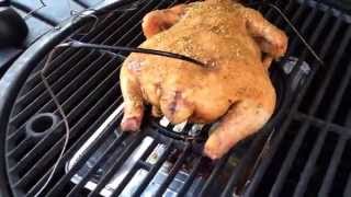 Smoking a whole chicken on the akorn char griller grill [upl. by Stephenson19]