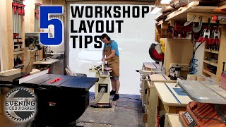 Workshop Design  5 Keys to a Small Shop Layout  Evening Woodworker [upl. by Zorine]